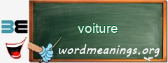 WordMeaning blackboard for voiture